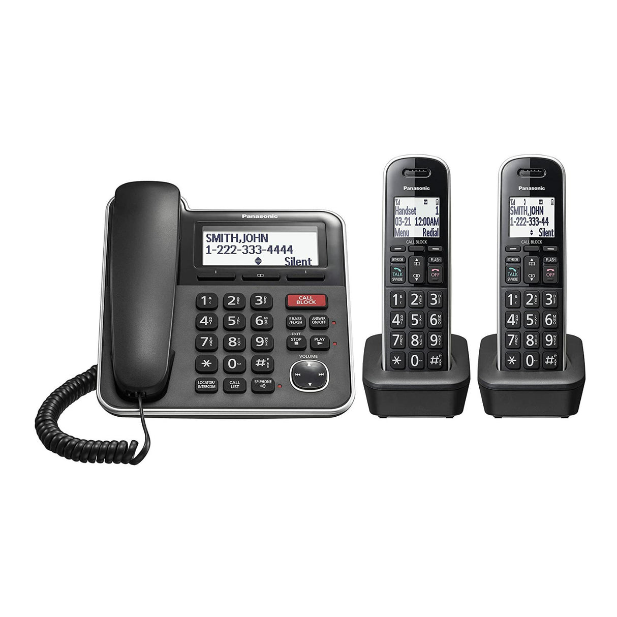 Panasonic KX-TGB852B Expandable Corded and Cordless Phone with Answering Machine