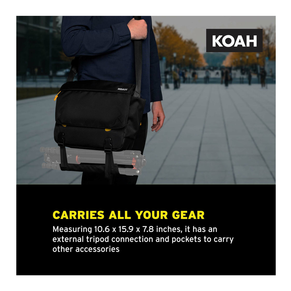Koah Fulton Precision Shoulder Messenger Camera Bag for Professional Photographers