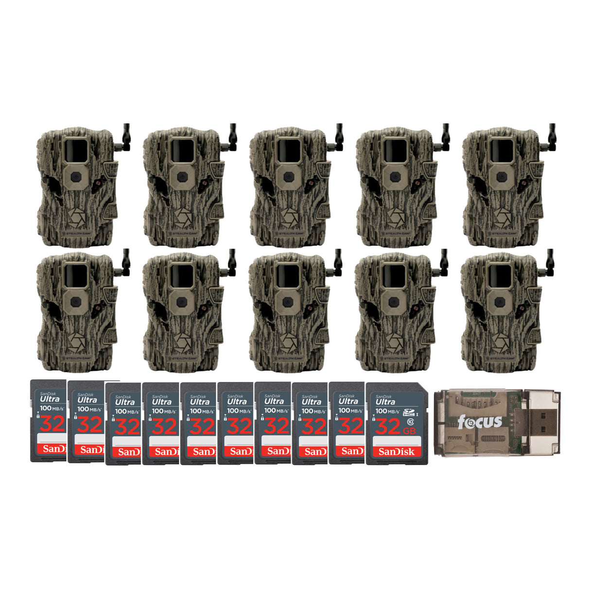 Stealth Cam Fusion X 26MP Trail Camera (Verizon, 10-Pack) Bundle