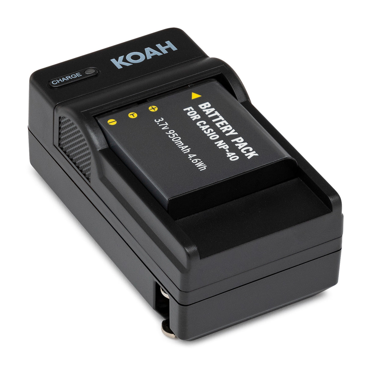 Koah Rechargeable Lithium-Ion Battery and Charger Kit Compatible with Casio NP-40 and Kodak LB-060
