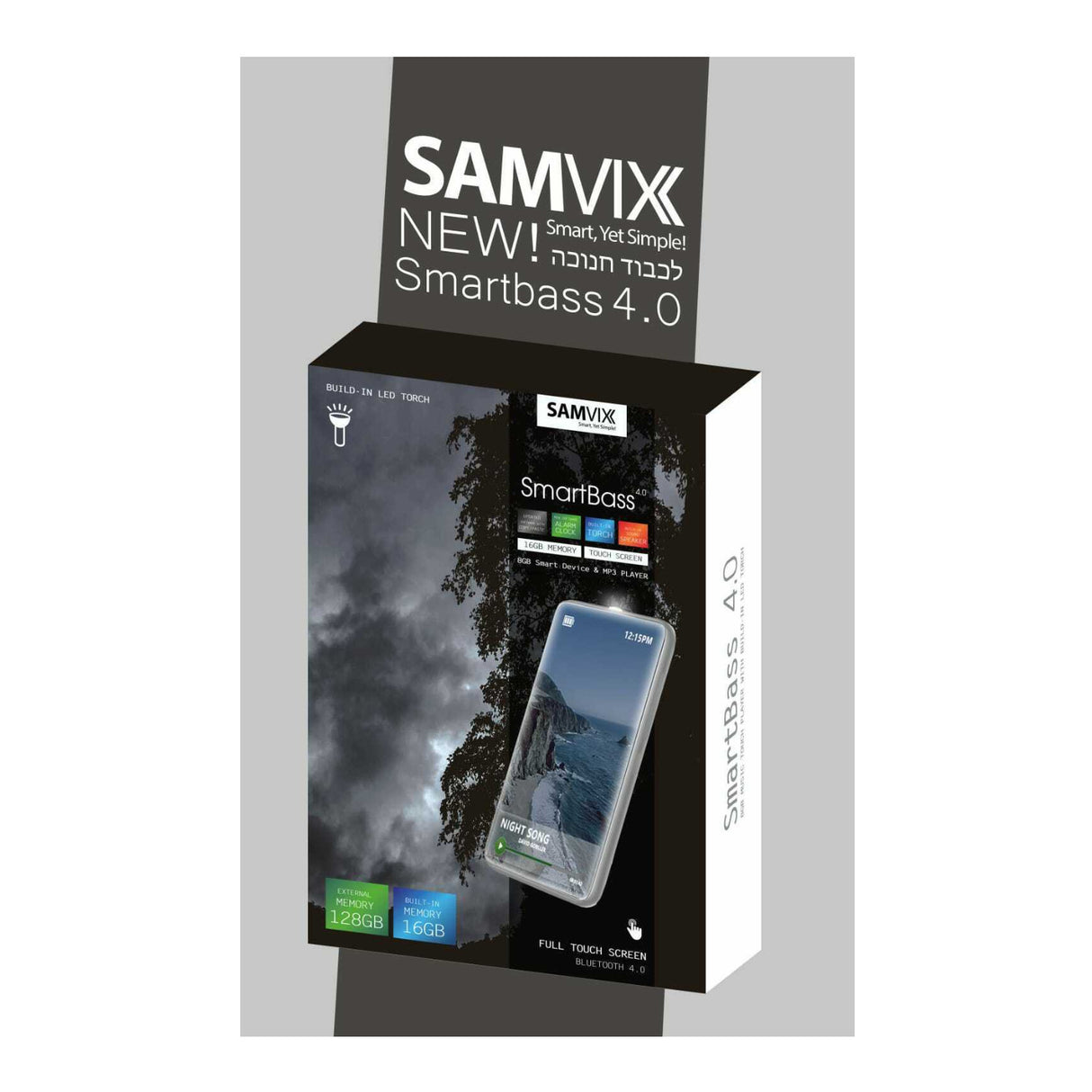 Samvix SmartBass 4.0 16GB Kosher MP3 Player without Radio, No Video, No Camera (Black)