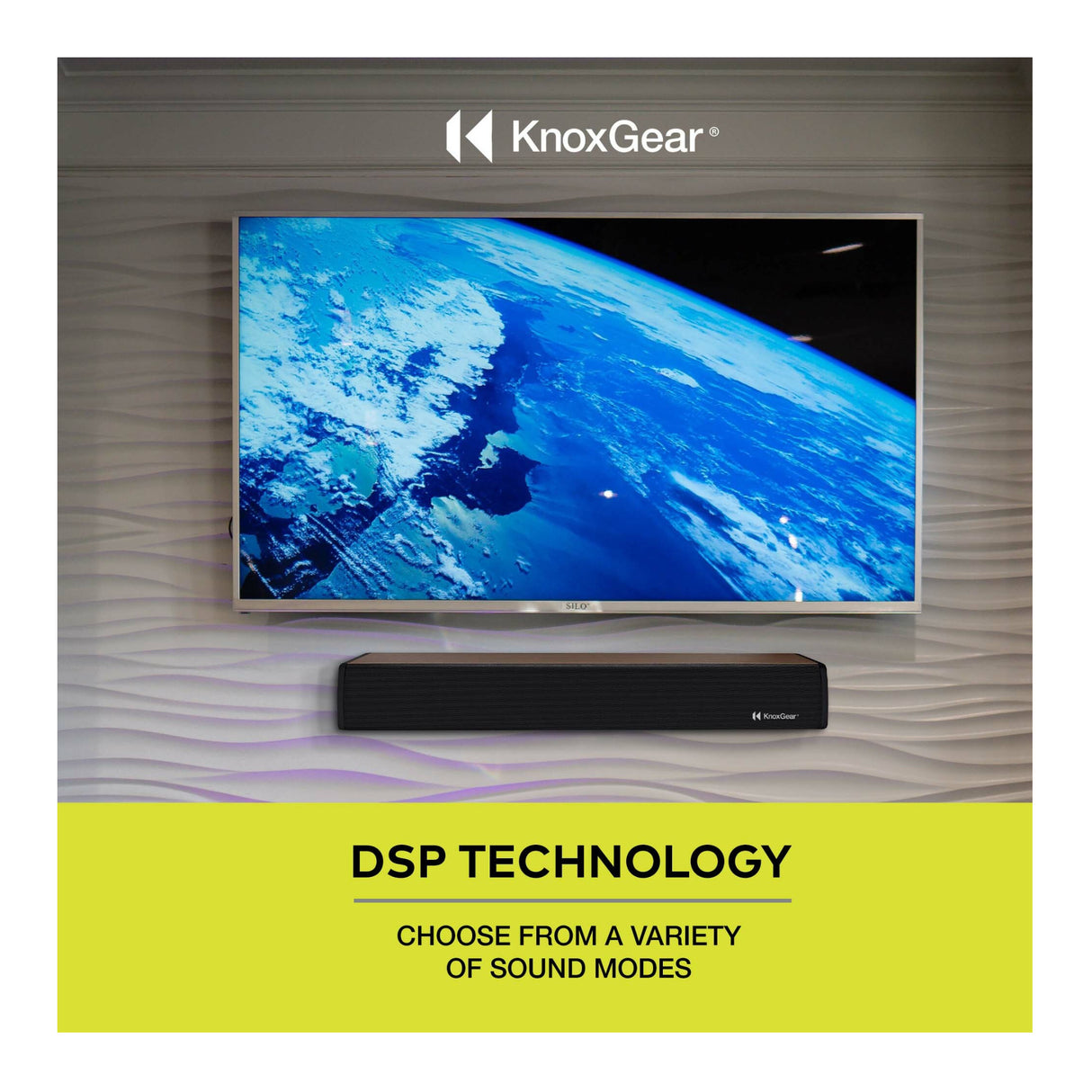 Knox Gear 60-Watt Compact Wireless 2.0ch Soundbar with Bluetooth 5.0 (Black/Oak)