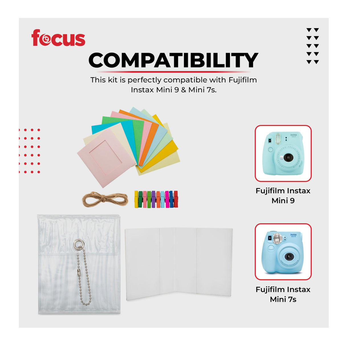 Polaroid Accessory Bundle with Transparent Hanging Album, V Frame and Paper Frame