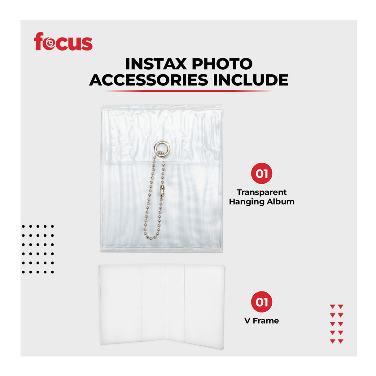 Polaroid Accessory Bundle with Transparent Hanging Album, V Frame and Paper Frame