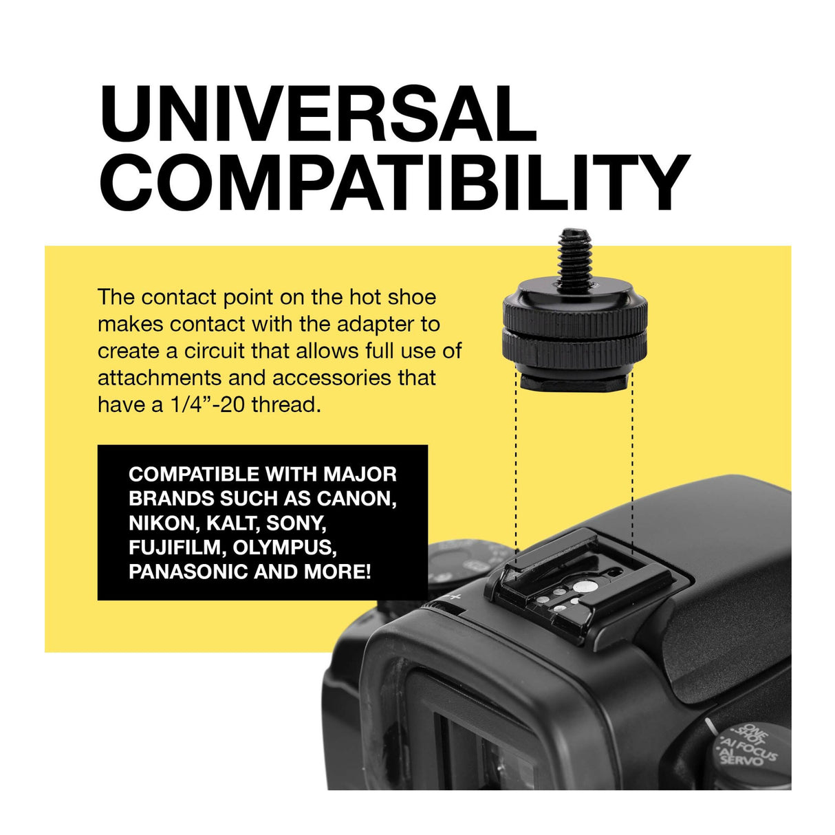 Koah Hot Shoe to 1/4-Inch-20 Male Post Adapter (2-Pack)