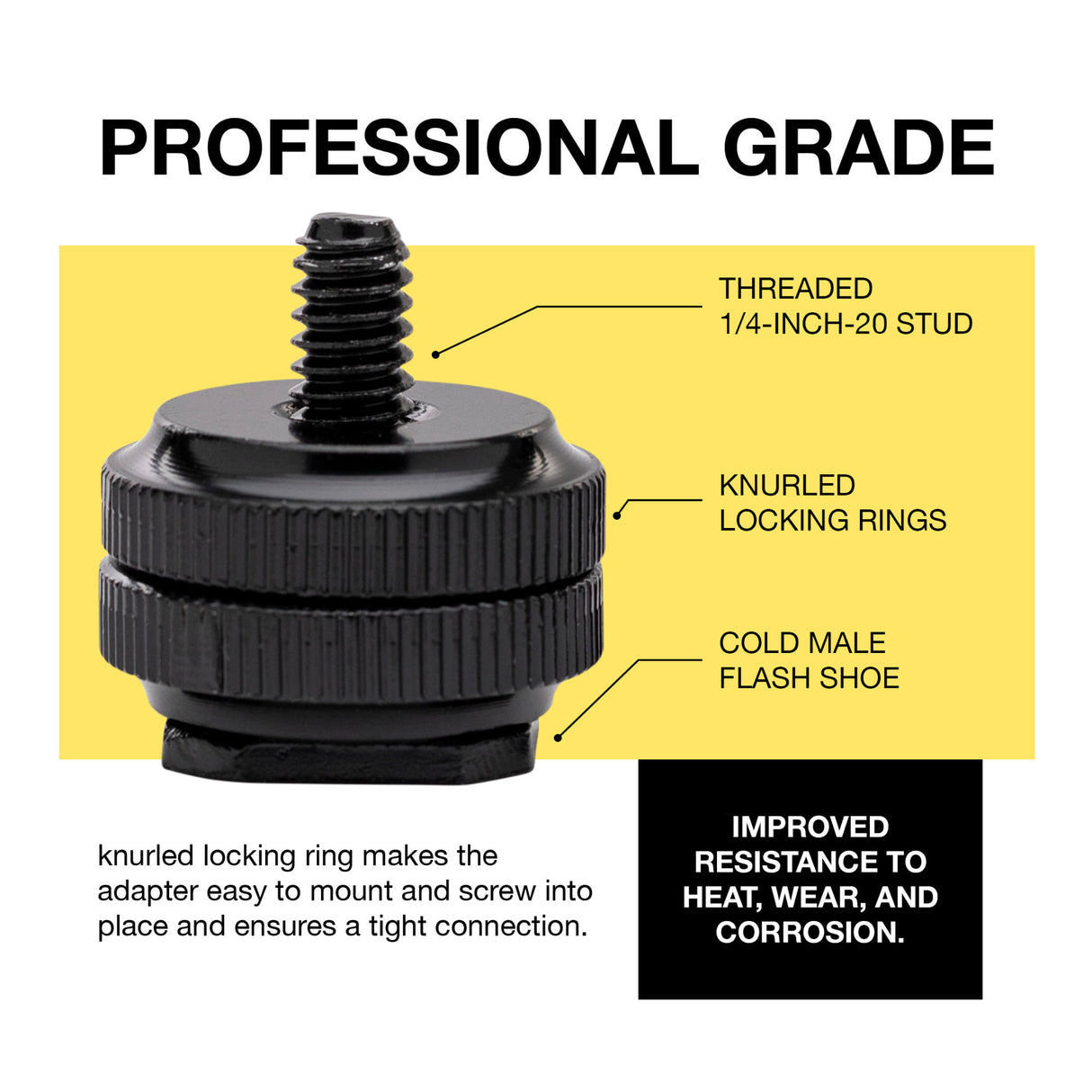 Koah Hot Shoe to 1/4-Inch-20 Male Post Adapter (2-Pack)