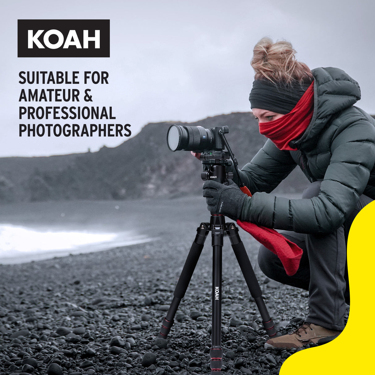 Koah Perihelion Professional 5' Lightweight Aluminum Camera Tripod with 360-Degree Ball Head