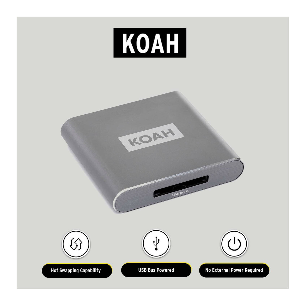 Koah Pro USB 3.2 Type-C Connector 10Gbps CFexpress Type B Card Reader with 2 Cables