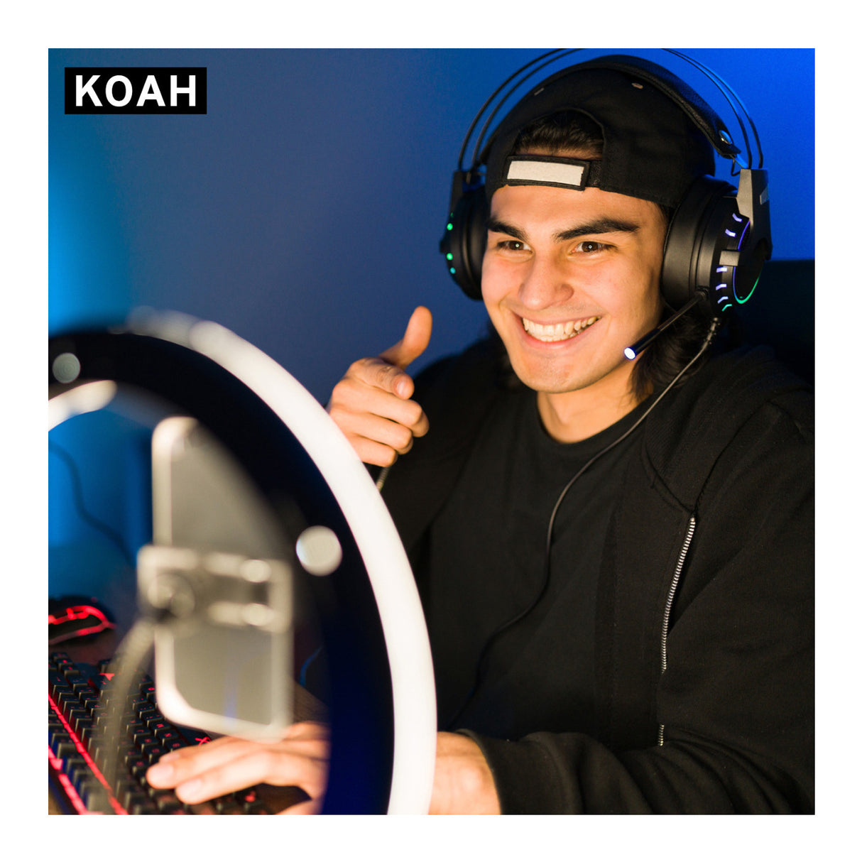 Koah SOL SPHERE 19" 55W Ring Light Kit with Carrying Bag and Smartphone Holder for Content Creation