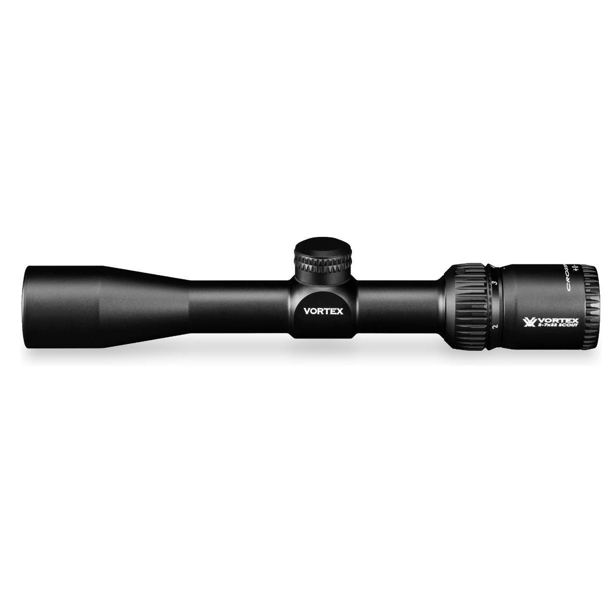 Vortex Crossfire II 2-7x32 Scout Scope (V-Plex MOA Reticle) with 1-inch Riflescope Rings and Hat