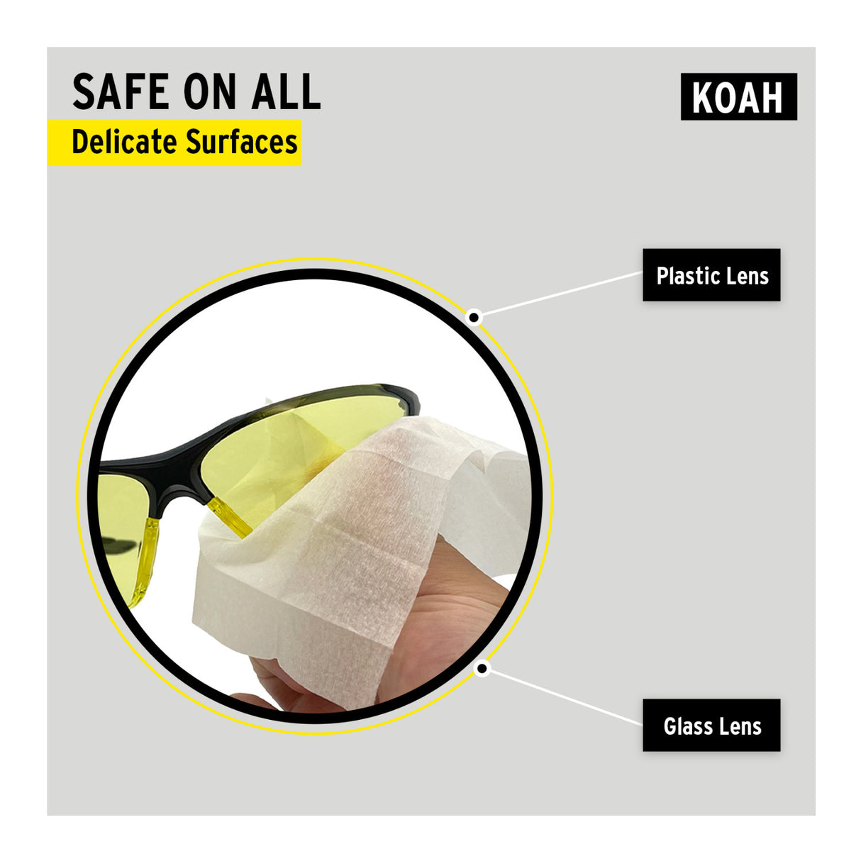 Koah PRO Pre-Moistened Lens Cleaning Wipes (400-Pack)