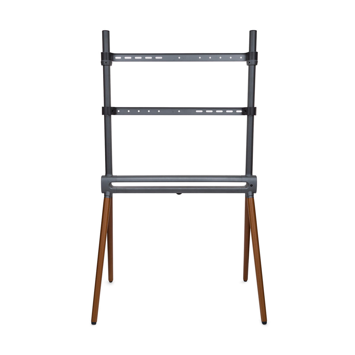 Kratos Power Home Easel Studio and TV Floor Stand with RGB Lighting (Space Gray/Walnut Brown)