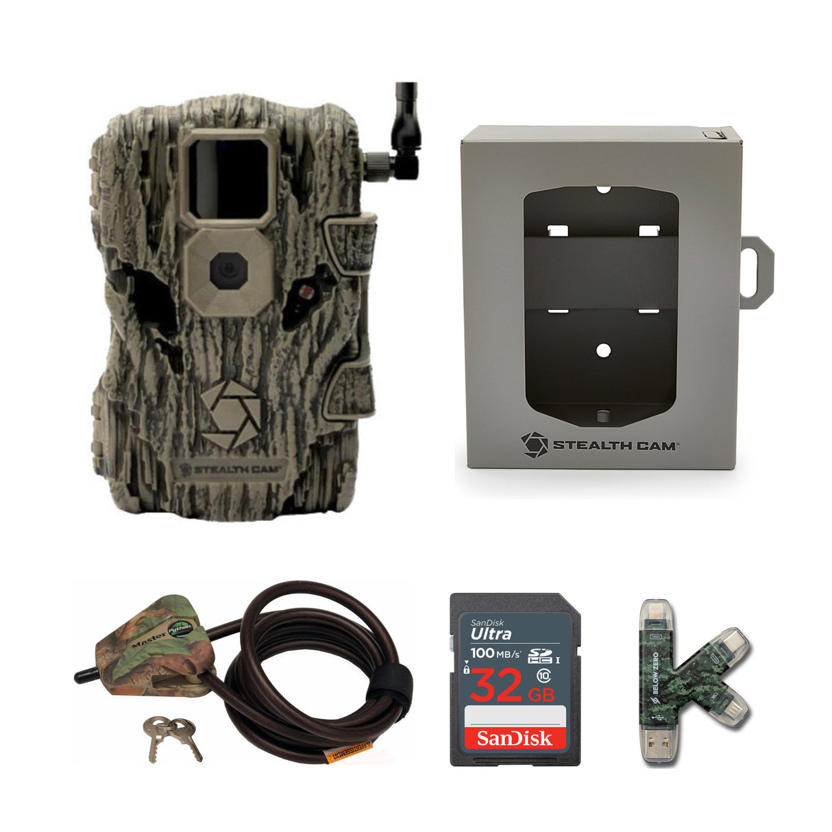 Stealth Cam Fusion X 26MP Trail Camera Super Security Bundle