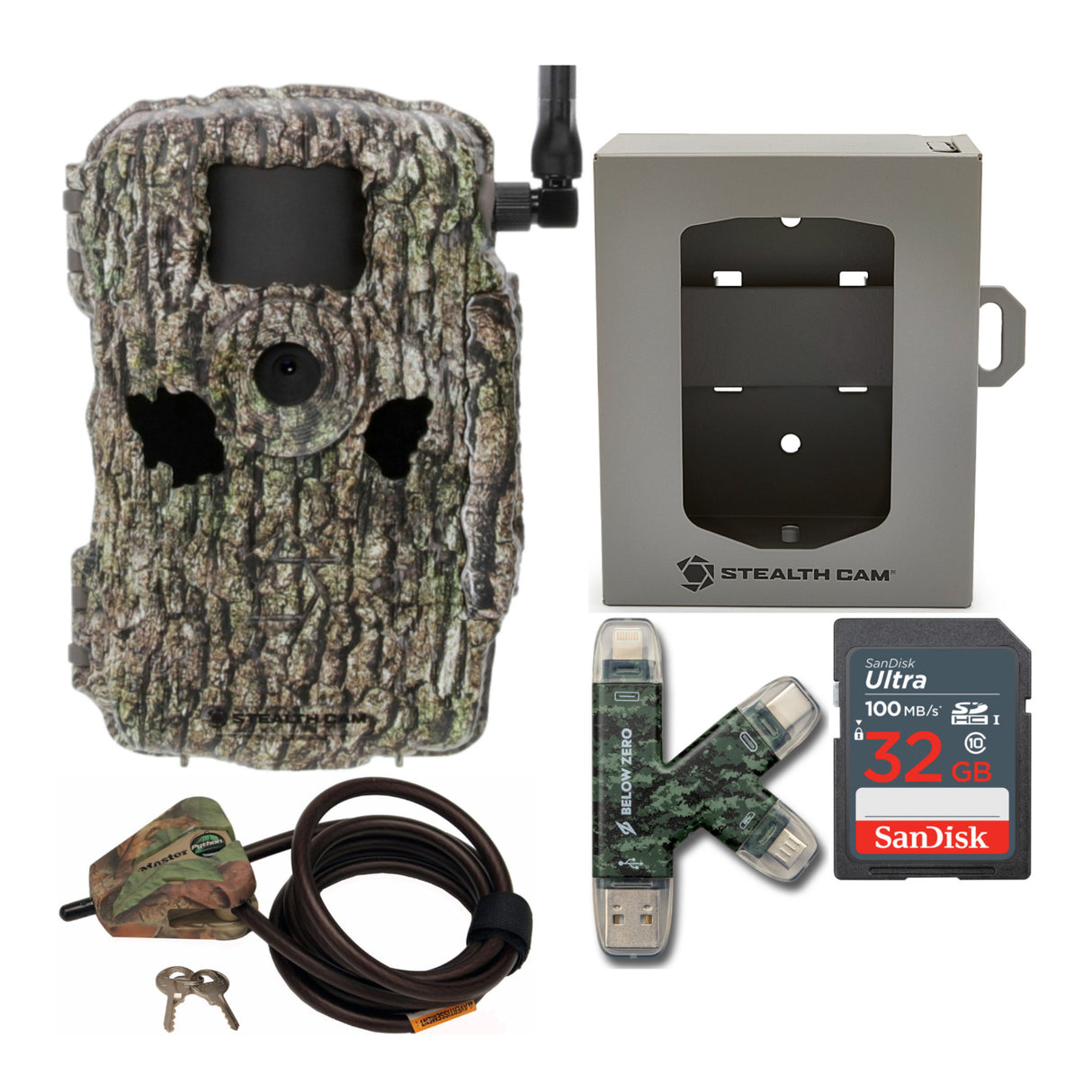 Stealth Cam Fusion X 26MP Dual Carrier Camera (Treebark Camo) Bundle