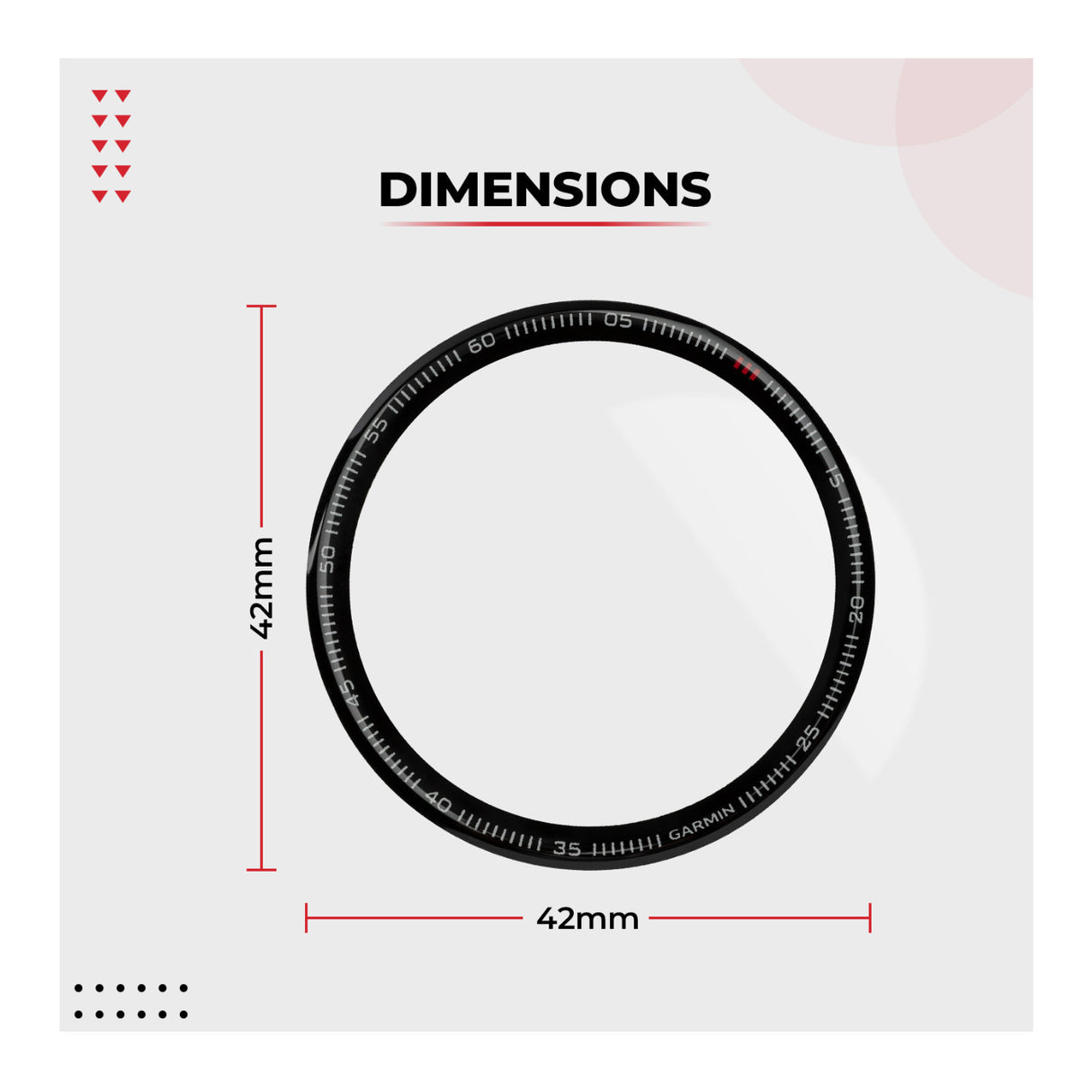 Focus 9H Tempered Glass Screen Protector Film for Garmin Fenix 7S (42mm, 3-Pack)