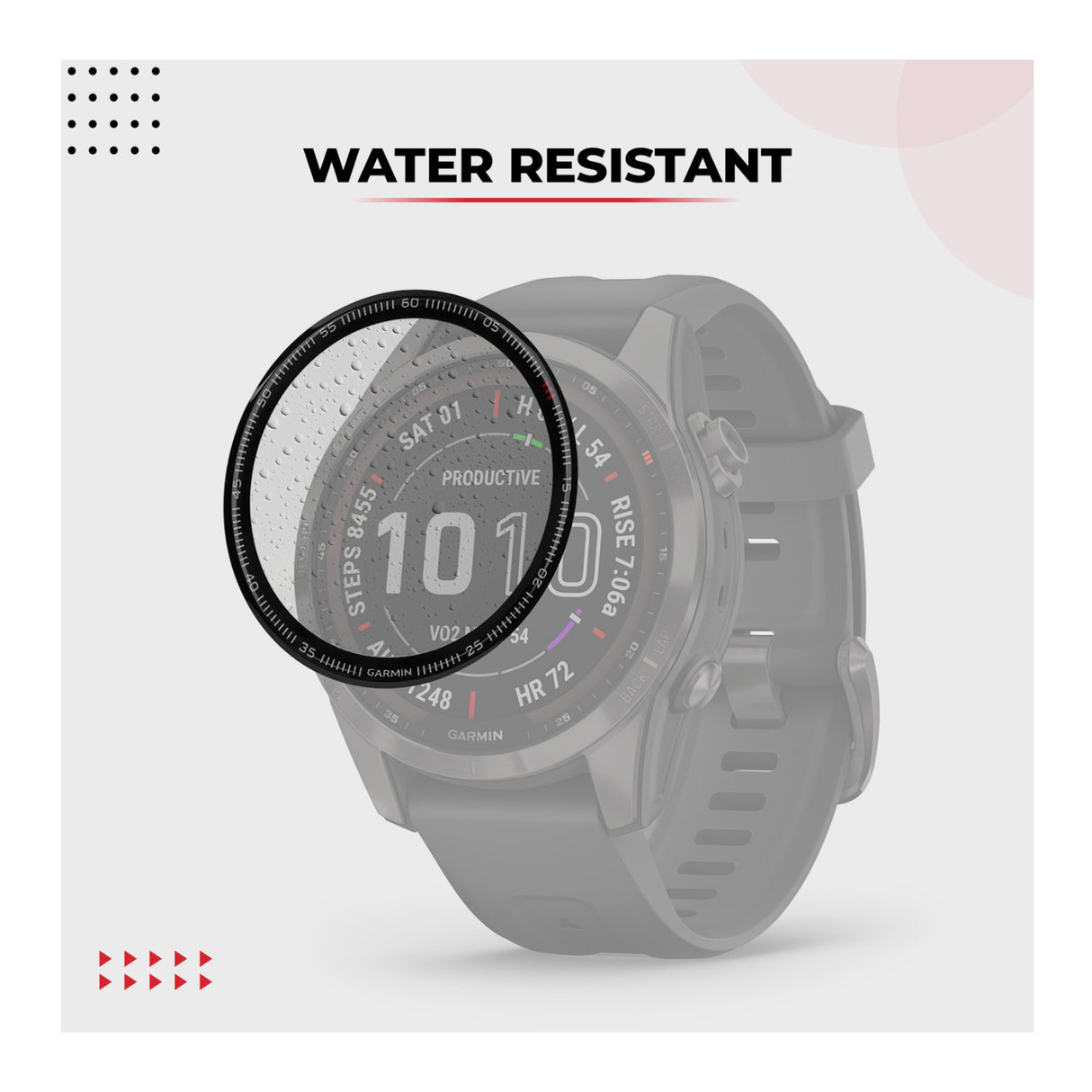 Focus 9H Tempered Glass Screen Protector Film for Garmin Fenix 7S (42mm, 3-Pack)