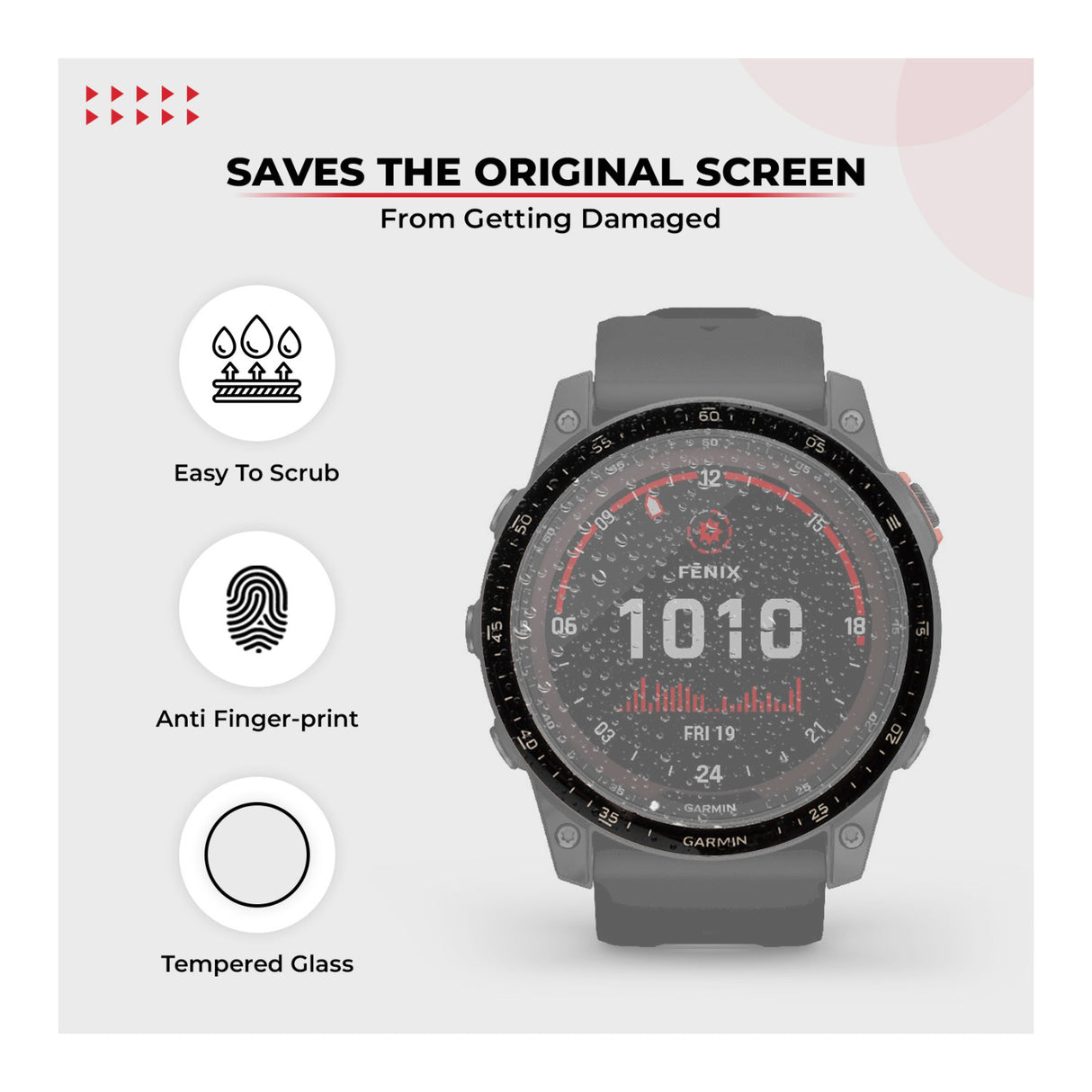 Focus 9H Tempered Glass Screen Protector Film for Garmin Epix Gen 2 (47mm, 3-Pack)