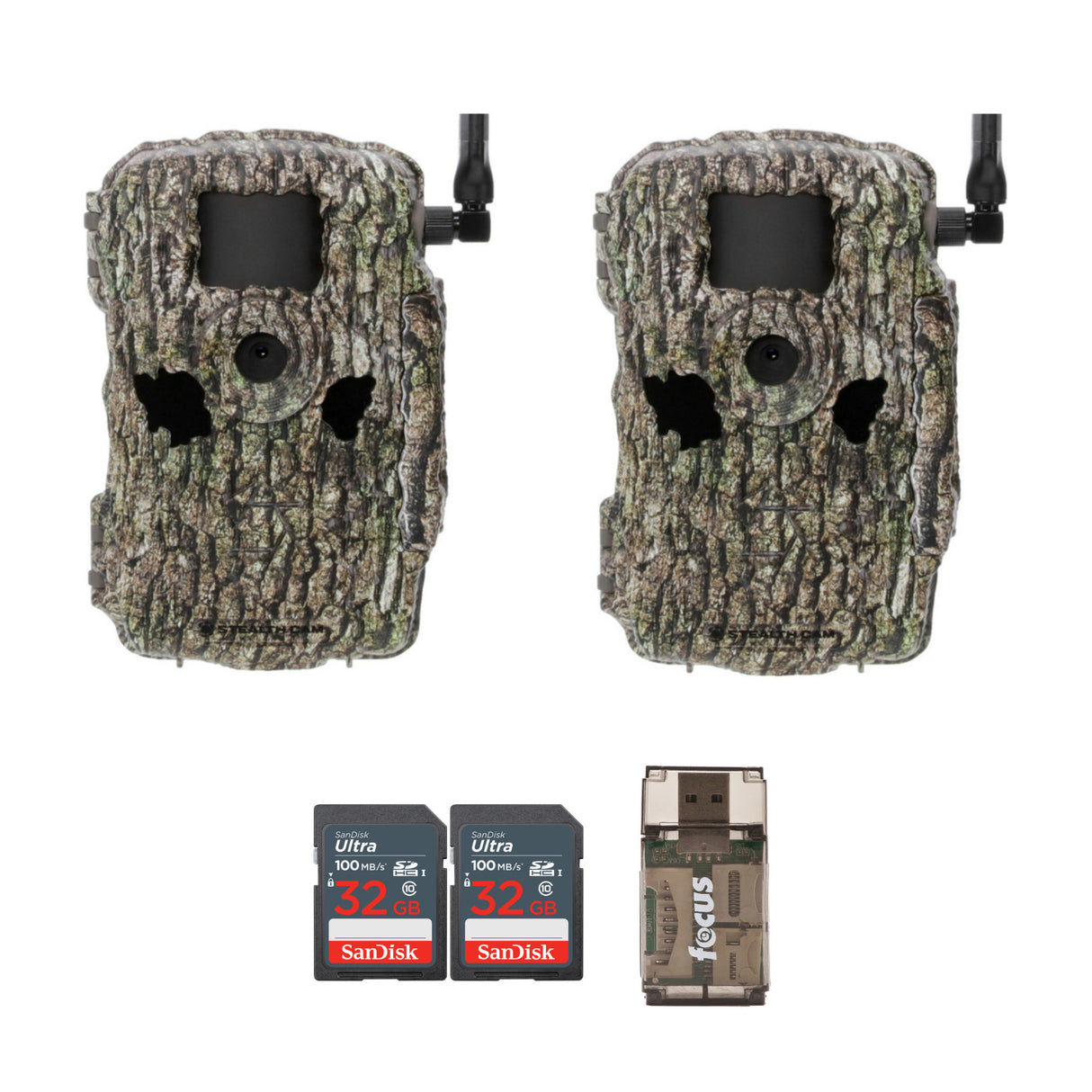 Stealth Cam Fusion XPro 36MP Camera Dual Carrier with SD and Card Reader(2-Pack)