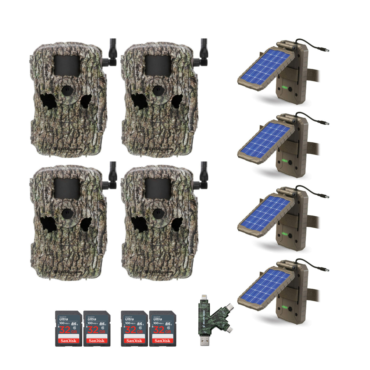 Stealth Cam Fusion X 26MP Camera Dual Carrier with SD and Solar Panel (4-Pack)
