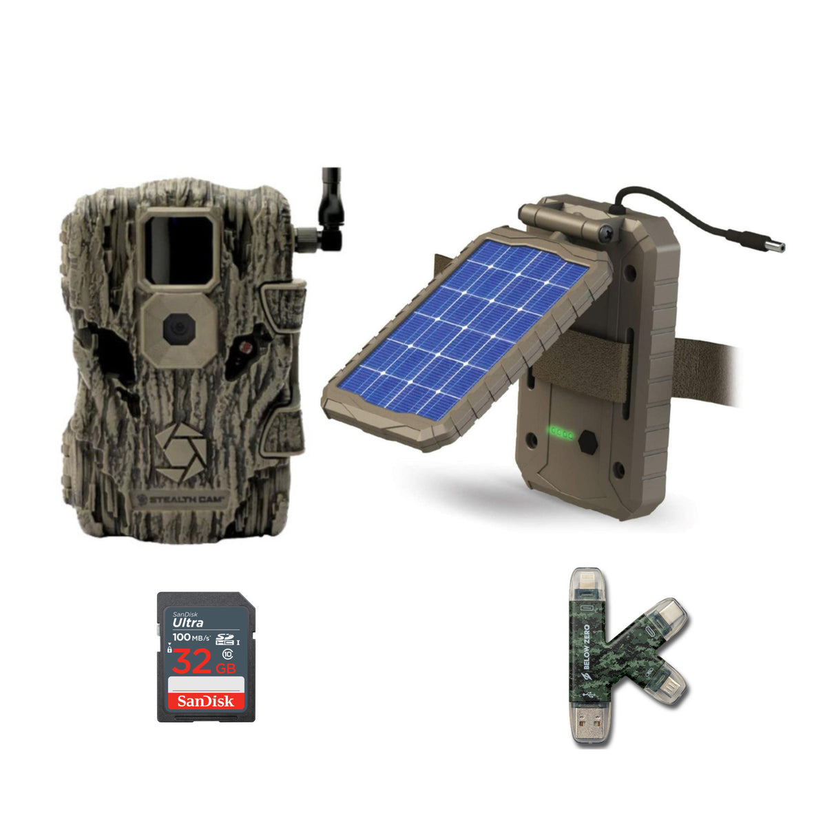 Stealth Cam Fusion X 26MP Trail Camera (Verizon) with Solar Panel and SD Card