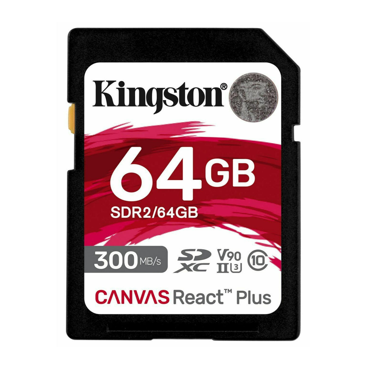 Kingston Canvas React Plus 64GB U3 V90 SD Card with Card Reader