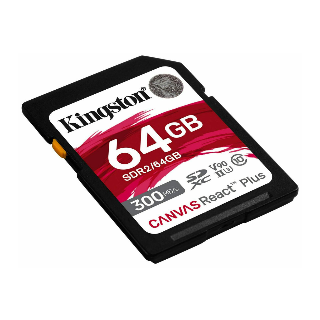 Kingston Canvas React Plus 64GB U3 V90 SD Card with Card Reader