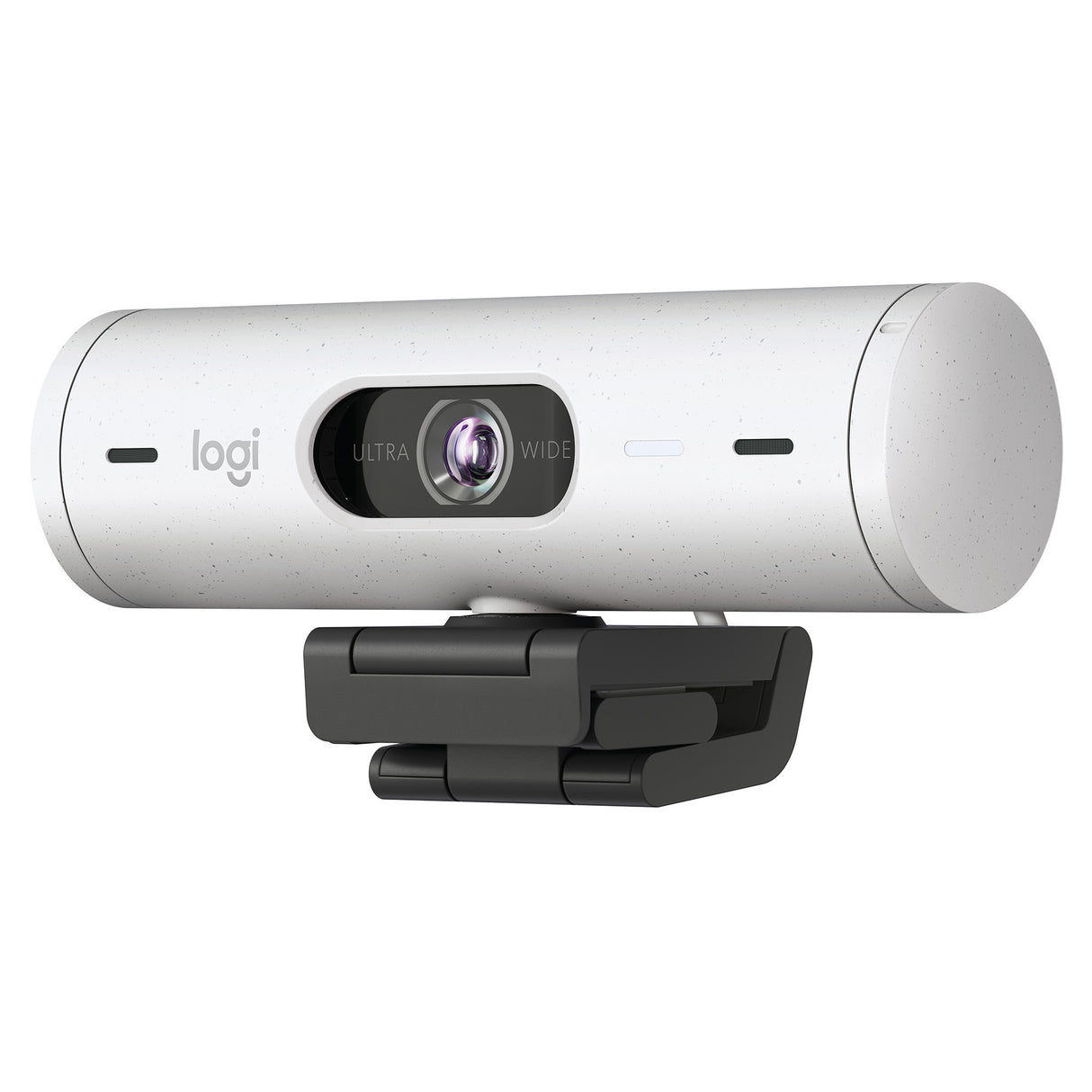 Logitech Brio 500 Webcam with Selfie Ring Light Stand and USB Hub (Off-White)