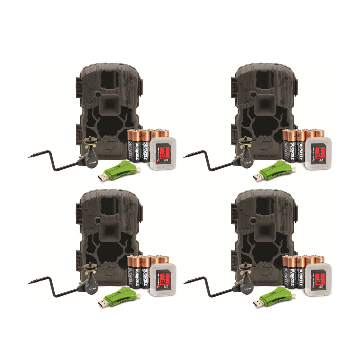 Stealth Cam Prevue PXV26 Camera with Card Reader, Batteries, and Card (4-Pack)