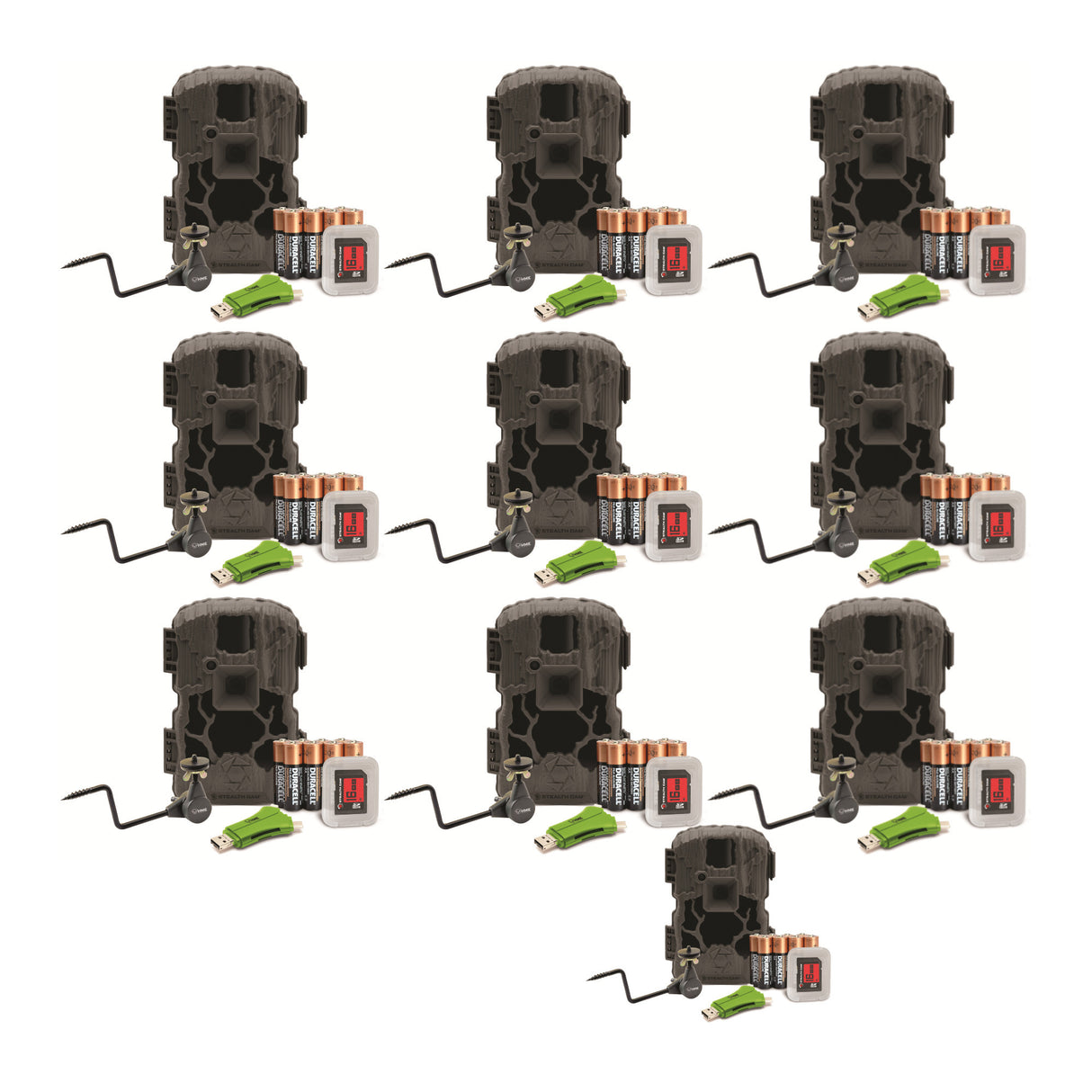 Stealth Cam Prevue PXV26 Camera with Card Reader, Batteries, and Card (10-Pack)