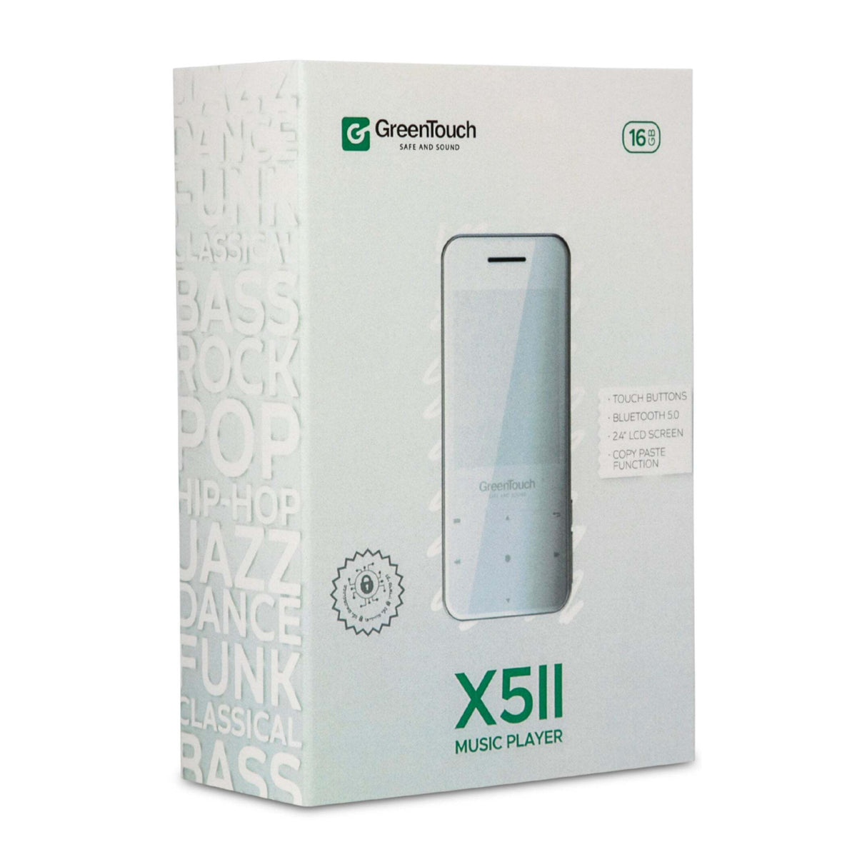 GreenTouch X5II 16GB Kosher Bluetooth MP3 Player (White)