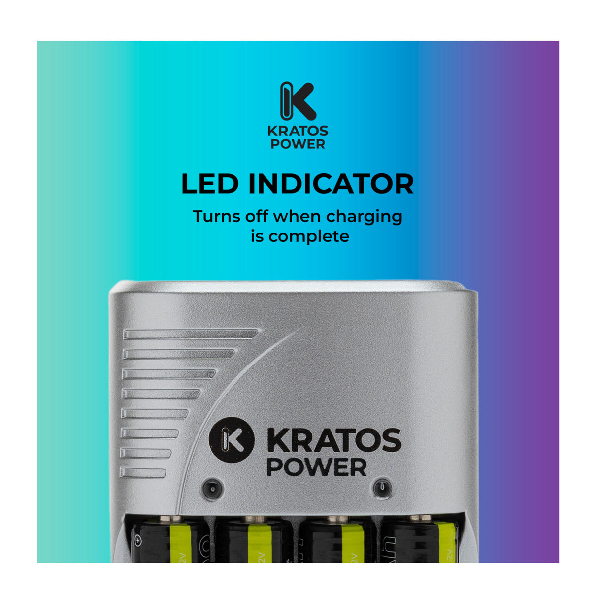 Kratos Power Rapid Travel Charger with 4 AA NiMH Rechargeable Batteries