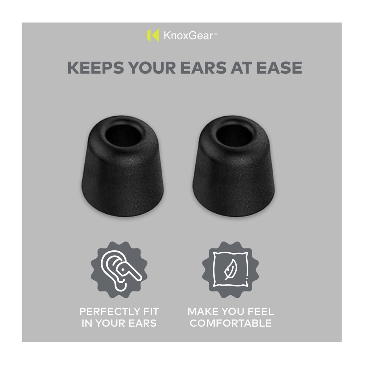 Knox Gear Noise Isolating Memory Foam Tips & Silicone Earbuds (3 Pairs Each)