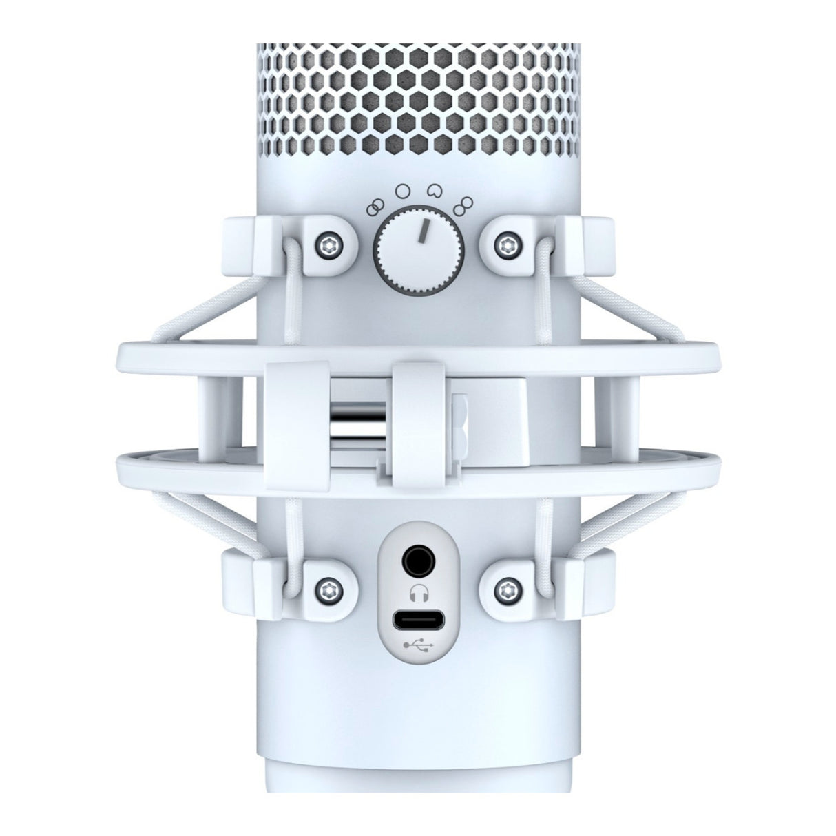 HyperX QuadCast S USB Gaming Microphone with RGB Lighting (White-Gray)