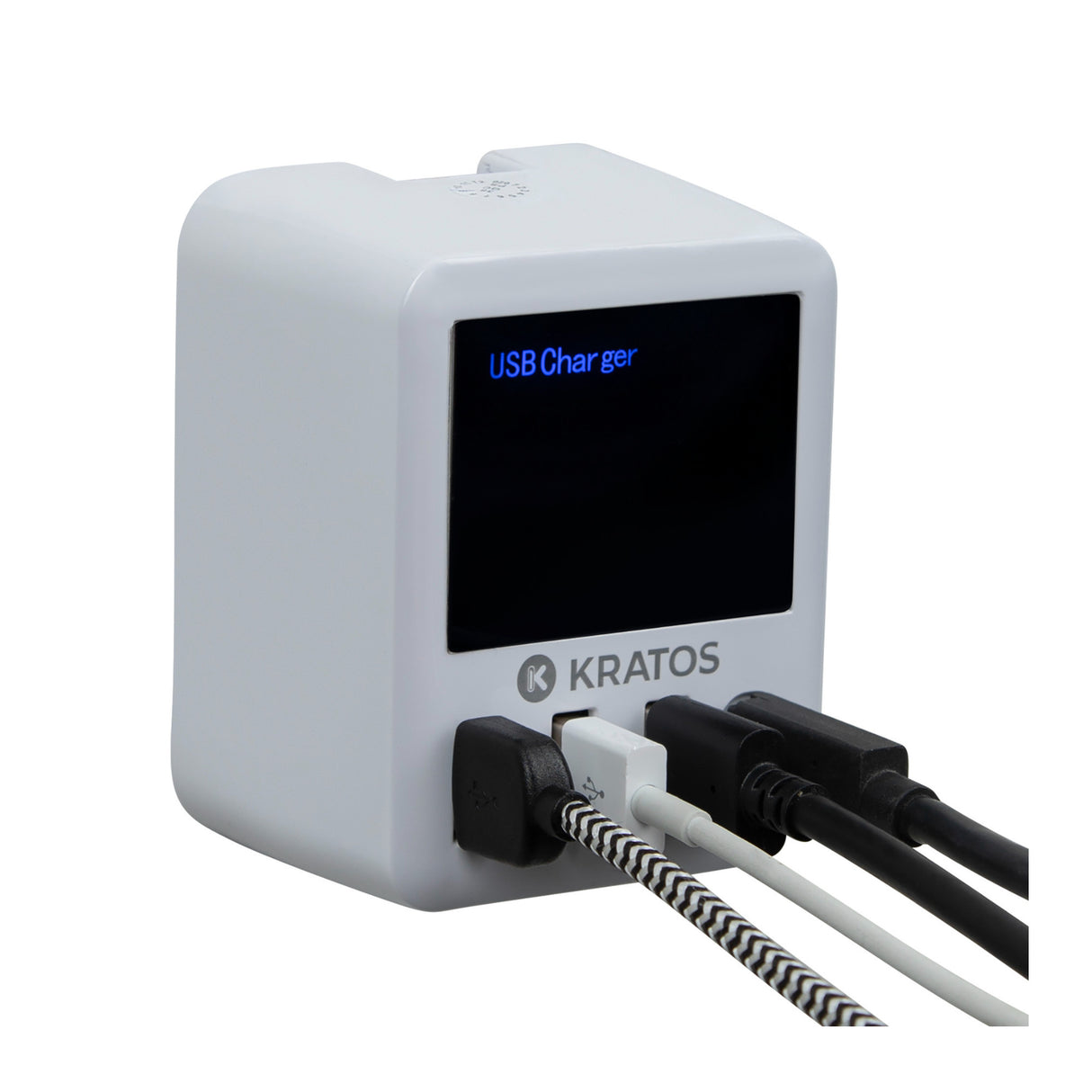Kratos Power 40W QC3.0/PD3.0 4-Port USB Wall Charger with Digital Display and Foldable Plug