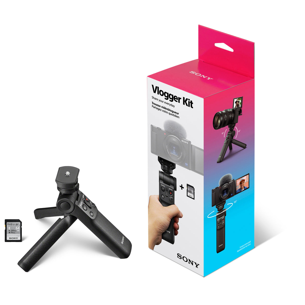 Sony ZV-1F Vlog Camera (White) with Vlogger Shotgun Microphone and Vlogger Accessory Kit bundle