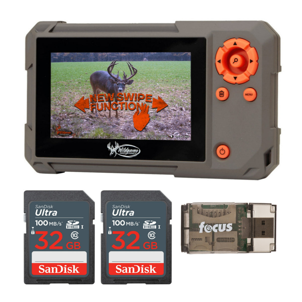 Wildgame Innovations Trail Pad Swipe SD Card Reader with Memory Cards Bundle