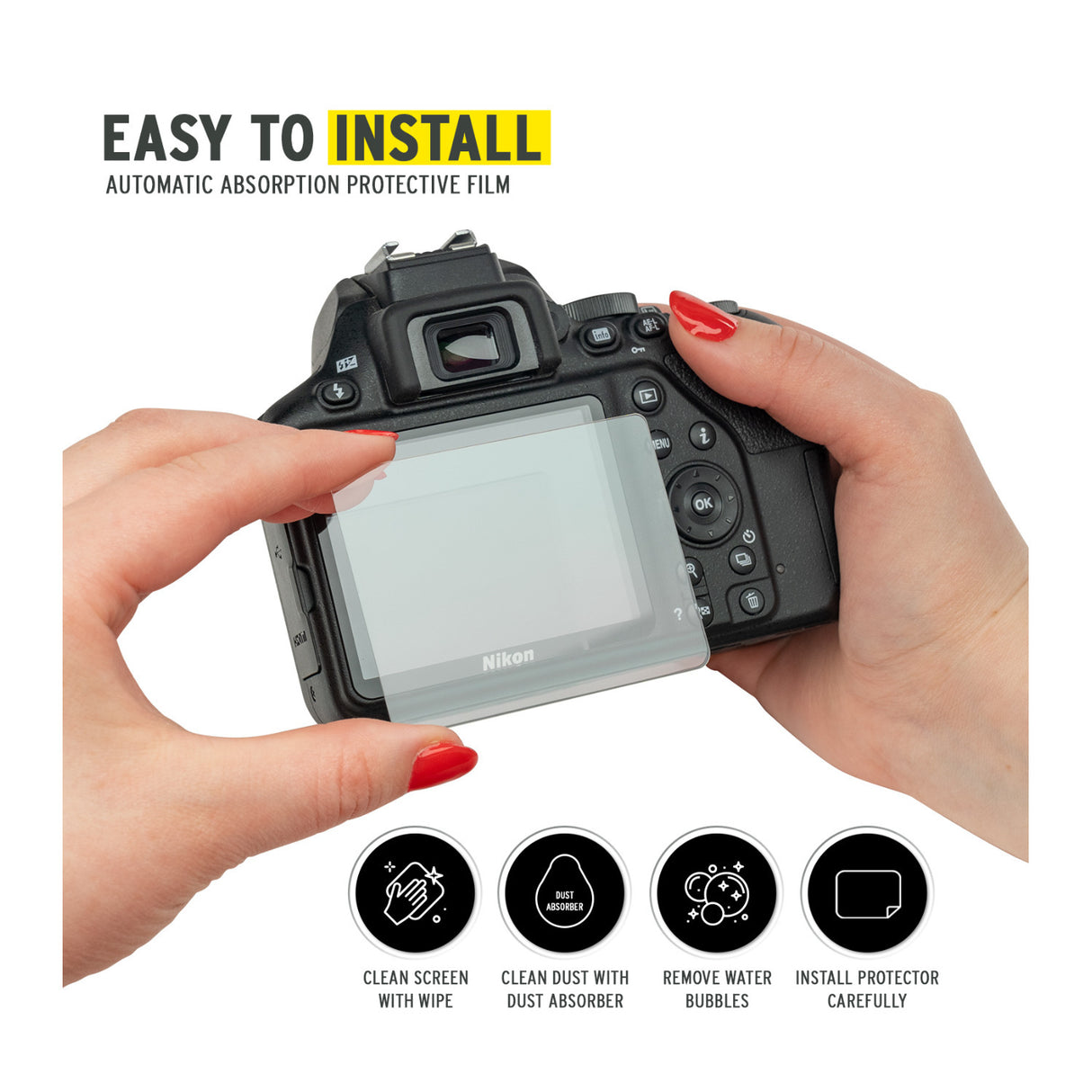 Koah LCD Ultra Armor Screen Protector for Nikon D3400 and D3500 Series Cameras