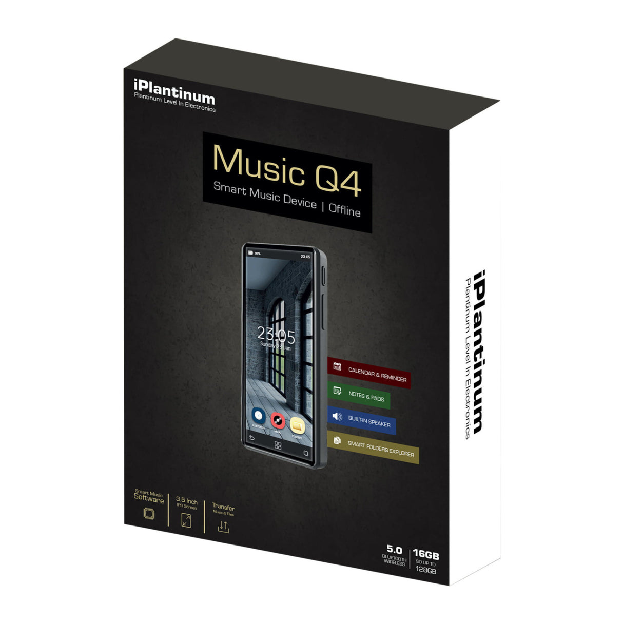 Samvix iPlatinum Q4 Built-in Speaker Kosher MP3 Player with Clear Silicone Case and Screen Protector