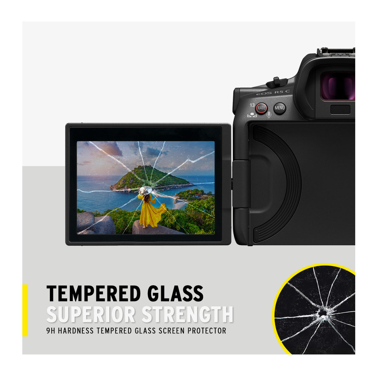 Koah LCD Ultra Armor Screen Protector for Canon EOS R5 Mirrorless Camera