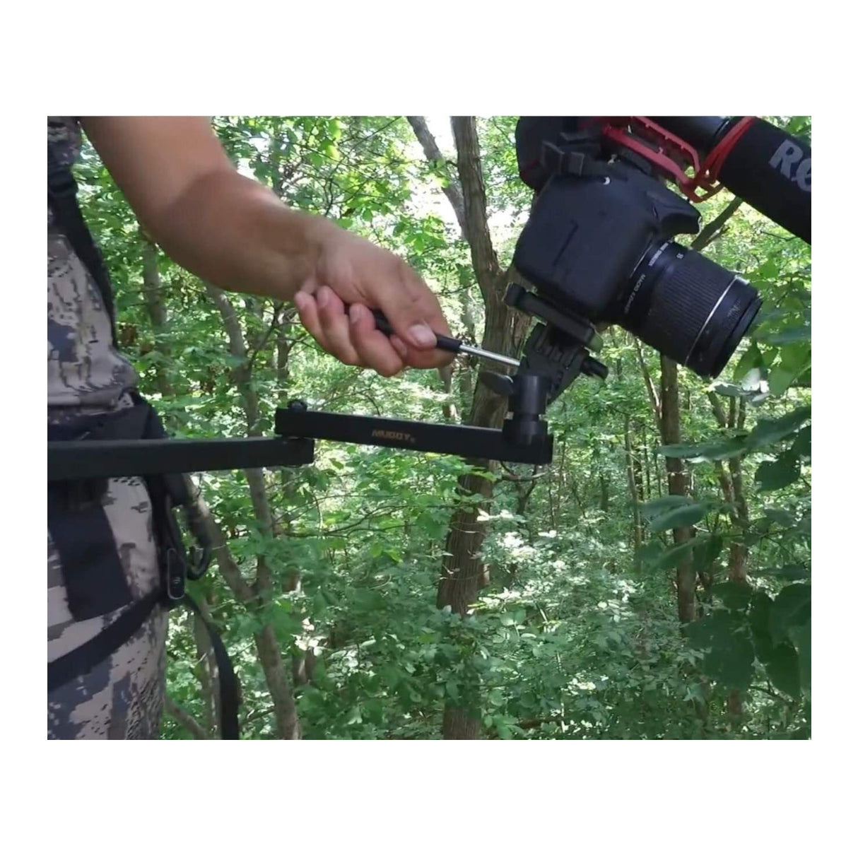 Muddy Basic Camera Arm with 360-Degree Head Adjust (Black) for Precision Game Cam Positioning