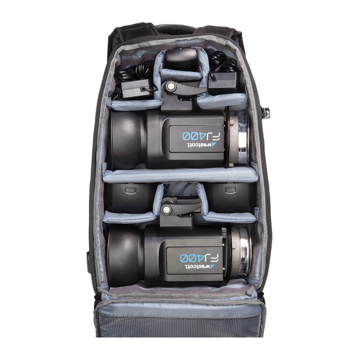 Westcott FJ400 Strobe 2-Light Backpack Kit and FJ-X3M Wireless Trigger with Backdrop Boards Bundle