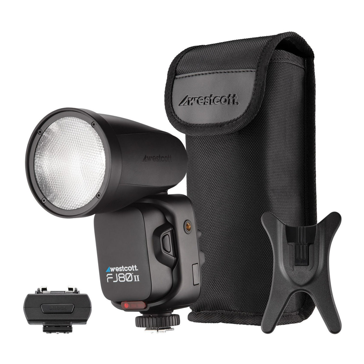 Westcott FJ80 II M Universal Touchscreen 80Ws Speedlight with Battery and Backdrop Boards Bundle