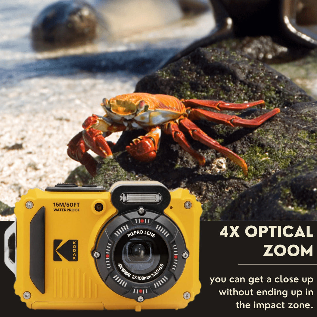 Kodak PIXPRO WPZ2 Rugged Waterproof 16MP Digital Camera with 4x Optical Zoom Bundle