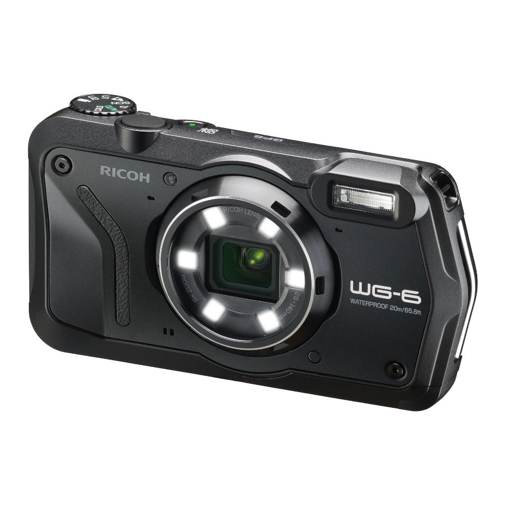Ricoh WG-6 Digital Camera (Black) with 1 TB Portable Hard Drive, Gadget Bag with Accessory Kit