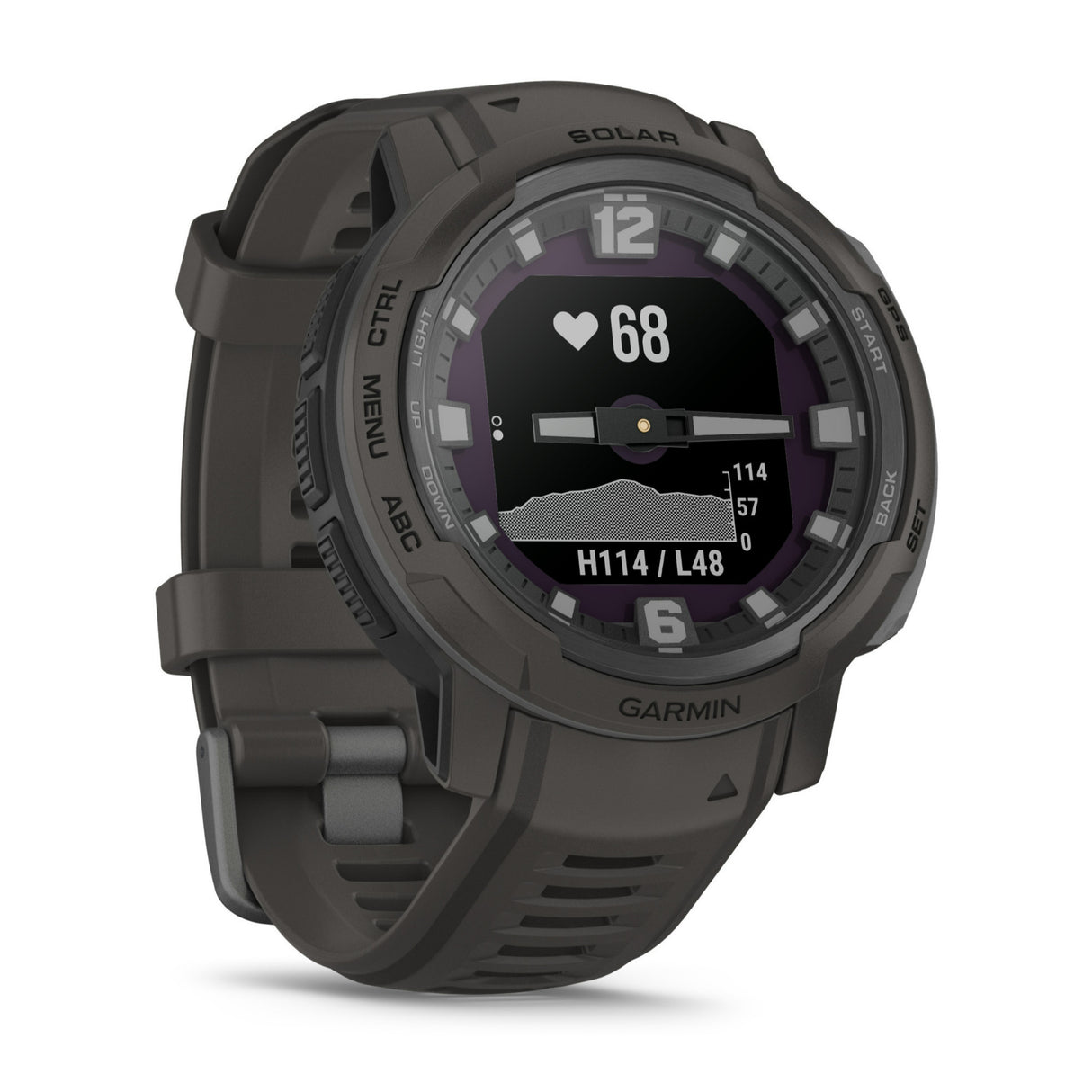 Garmin Instinct® Crossover Solar Standard Edition Hybrid Smartwatch (Graphite)