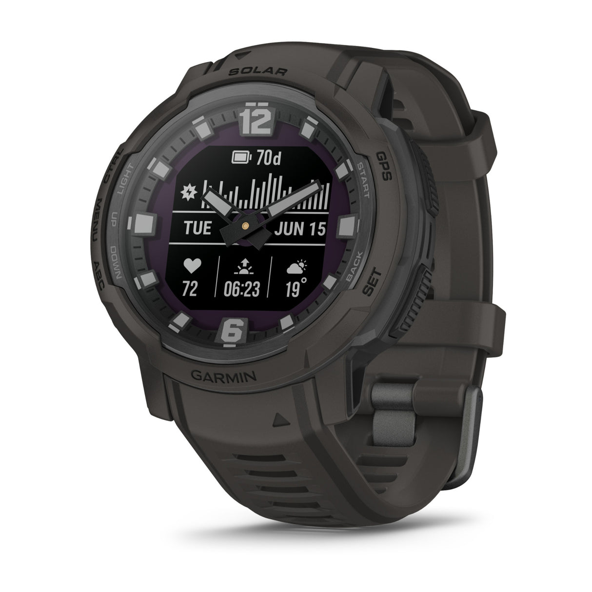 Garmin Instinct® Crossover Solar Standard Edition Hybrid Smartwatch (Graphite)