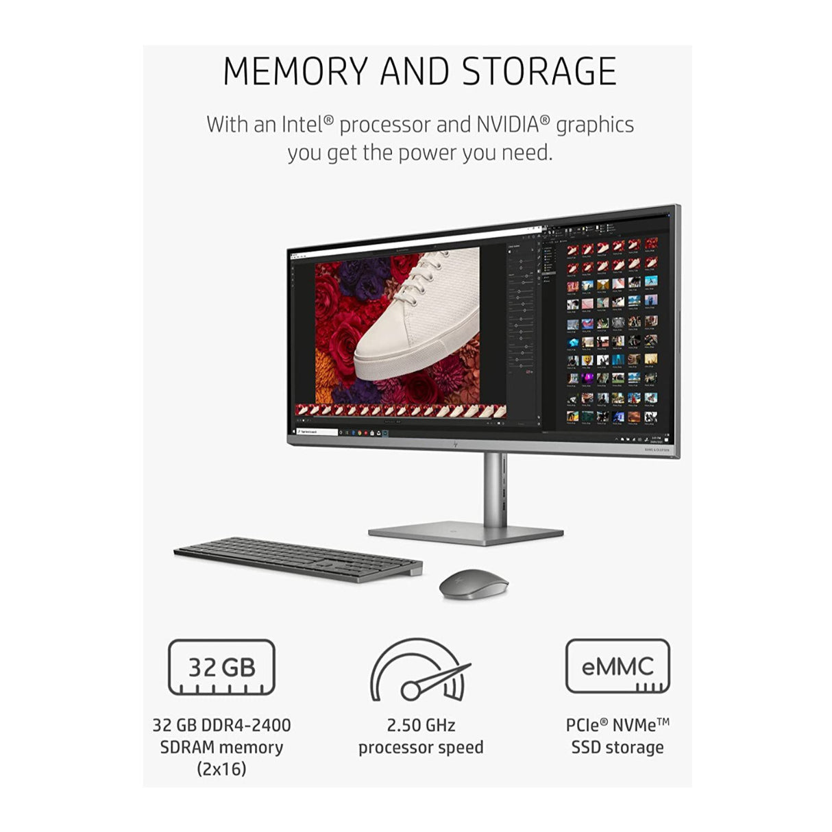 HP Envy 34" All-in-One Desktop, 32GB RAM, 512GB SSD, NVIDIA GTX 1650, WUHD Display (Certified Refurbished)