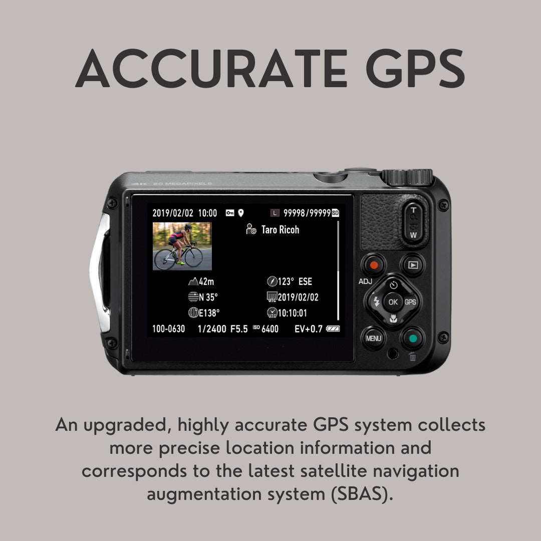 Ricoh WG-6 Digital Camera (Orange) with Extra Battery, 64 GB Memory Card, and Accessory Kit