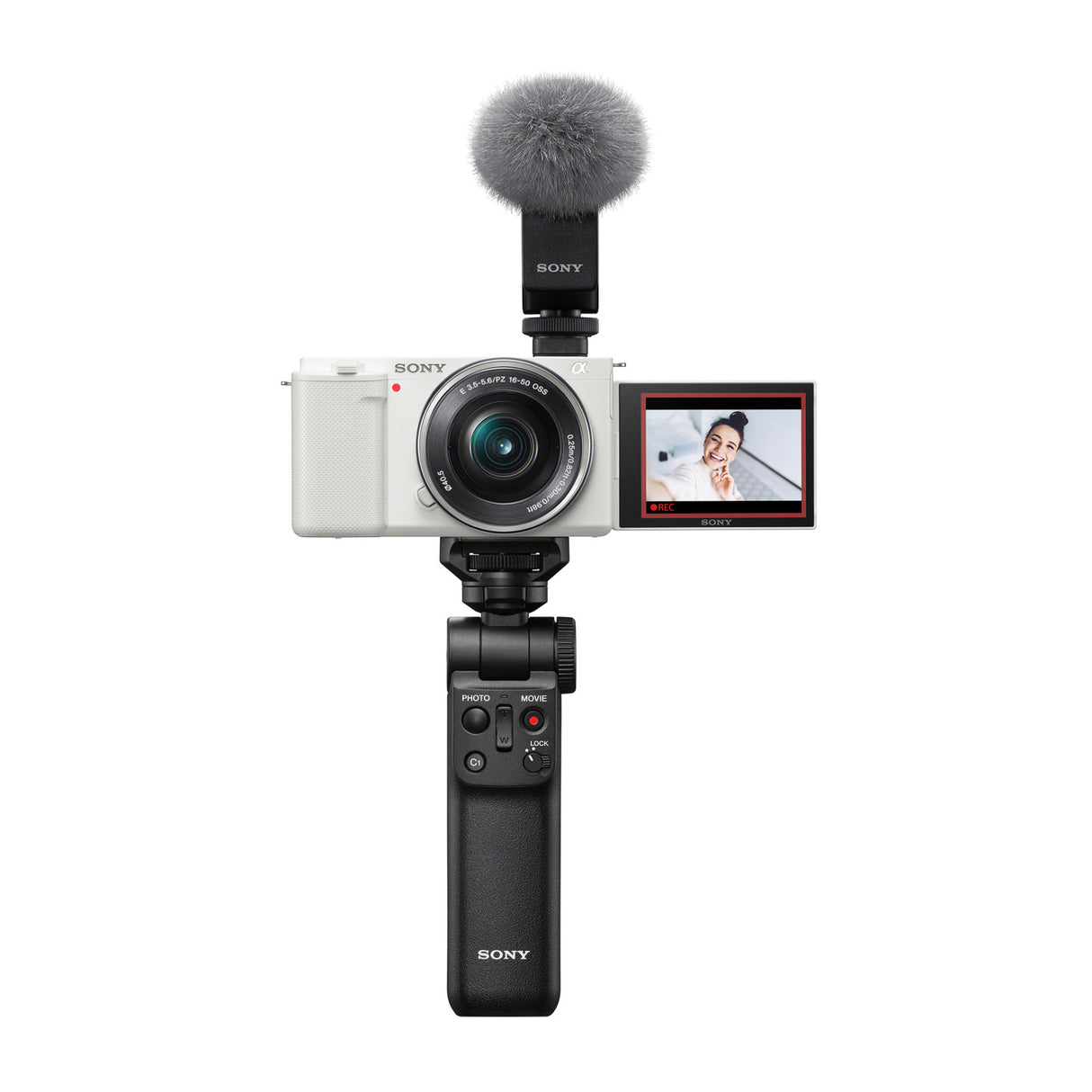 Sony Alpha ZV-E10 APS-C Mirrorless Vlog Camera (White) with 16-50mm Lens With Content Creator Kit