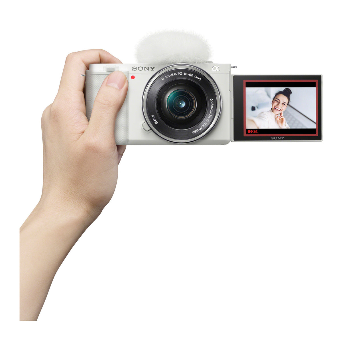 Sony Alpha ZV-E10 APS-C Mirrorless Vlog Camera (White) with 16-50mm Lens With Content Creator Kit
